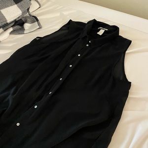 H&M sheer black top size 14